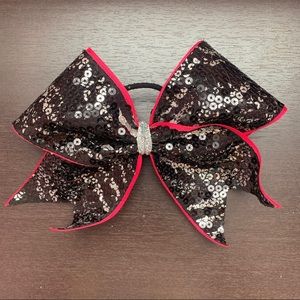 Sequin Zebra Print Hair/Cheer Bow